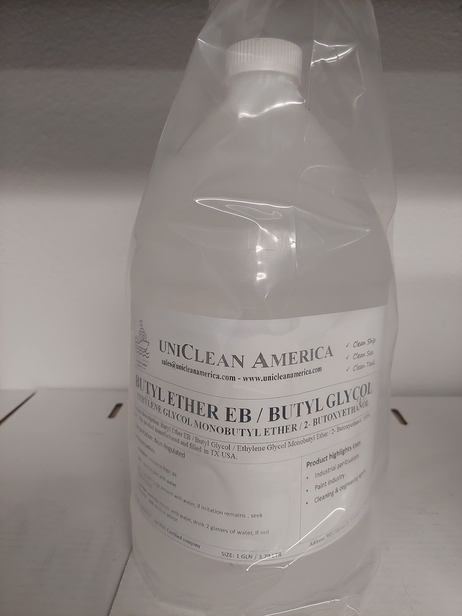 UniClean America Butyl Ether EB - Glycol Ether EB - Butyl Glycol / 2- butoxyethanol/Ethylene Glycol Mono Butyl Ether 99.9% - Made in USA - Size: 64 fl oz