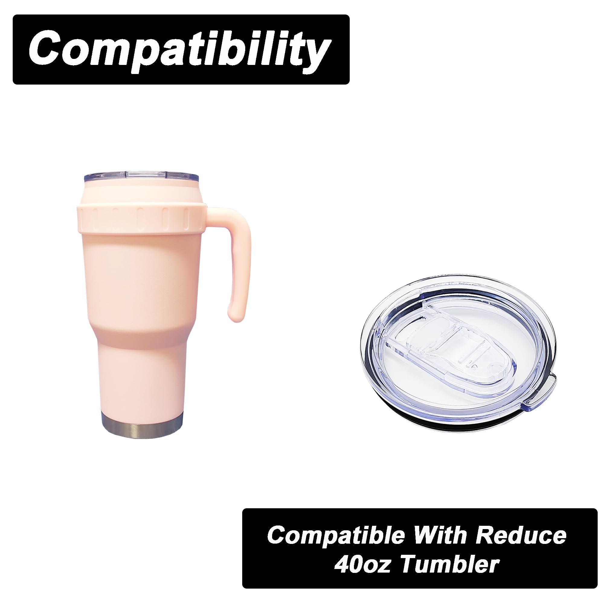 40 oz Tumbler Lids for Reduce, 40 oz Replacement Lids Compatible for Reduce 30 oz,40 oz Cold1 Tumbler with Handle,BPA Free Cup Lids 2Pcs