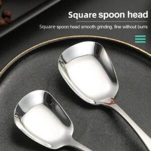 5Pcs Square Head Stainless Steel Spoons, Soup Spoons Stainless Steel, Ice Cream Spoons, Dessert Spoons, Square Head Measuring Spoons for Table Dinner Tea Sugar