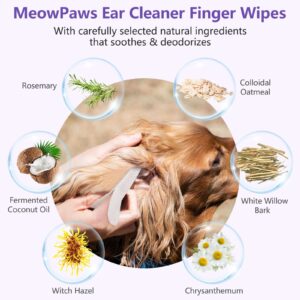 MeowPaws Dog Teeth Cleaning Wipes and Ear Wipes 240 Counts Gift Packaging, Pet Dental Finger Wipes for Dogs and Pet Ear Cleaner Finger Wipes, Gently Remove Ear Wax and Reduces Plaque, Freshen Breath