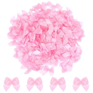 300pcs mini ribbon bows 1 inch small pink bows for crafts pink satin bow flowers pre-tied small craft bows ribbon satin bows mini pink bows for crafts diy sewing scrapbooking wedding and gift wrapping