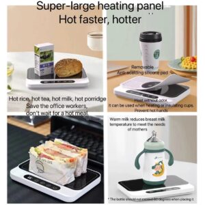 hot Plate，Electric Warming Tray， Warming mat for Food，Mini Microwave，Mug Warmer， Desk with Automatic Constant Temperature,Coffee Warmer for Desk， forBeverage, Milk, Tea and Hot Chocolate (White)