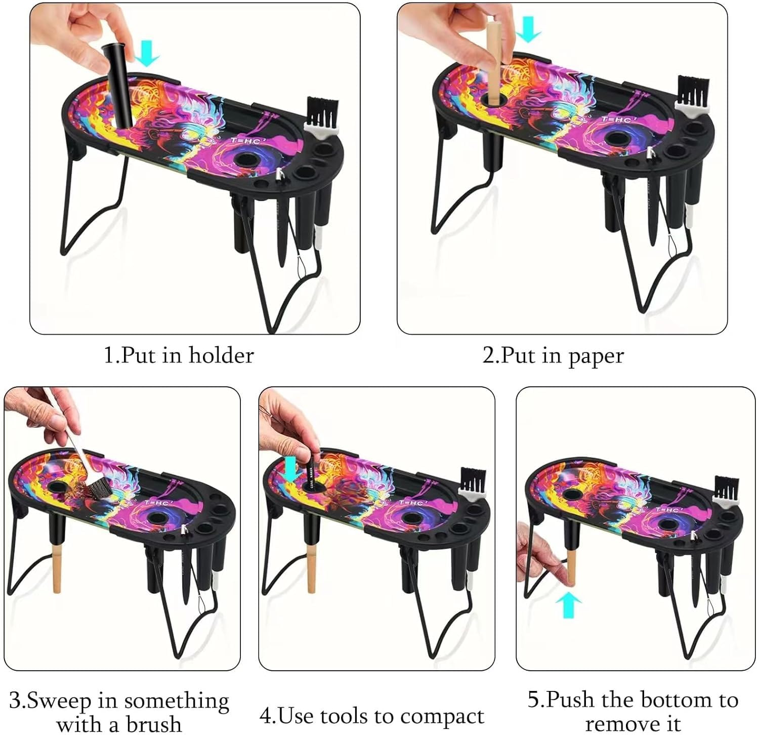 Metal Tray, 8.5 x 3.8 inches Can Be Foldable Plates with Loader and Machine, Be Used for King Size and 1 1/4 Size Paper (Black and Red)