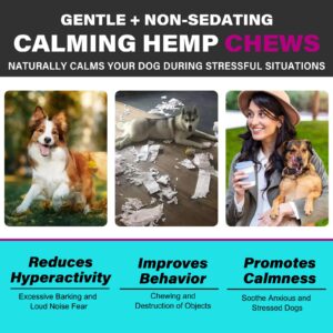 Hemp Calming Chews for Dogs 110 Count (8.54 oz), Beef Flavored Dog Calming Chews, Helps with Dog Anxiety, Separation, Barking, Stress Relief, Sleep Calming Aid, for All Breeds & Sizes