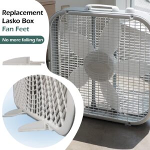 EAORBD Box Fan Replacement Feet for Lasko 20" Box Fan Feet,Stronger than Original,Anti-Tip Foot Set Accessory, 2 Sets of 2 Feet, 4 Feet Total, White