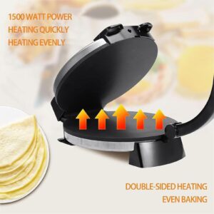 Roti Maker Machine 10 Inch Stainless Steel Electric Roti Maker Non-Stick Maquina Para Hacer Tortilla Press with Handle and Temperature Adjustment