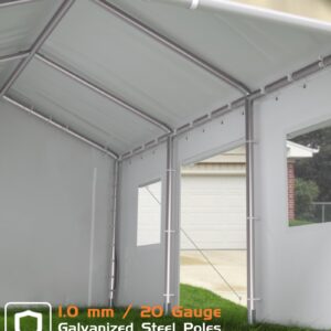 GarveeLife 10 x 20 ft Carport Heavy Duty, Portable Garage with 4 Roll-up Doors, 4 Mesh Windows, 180 g PE Tarps, and 8 x 1.0 mm Poles, for Full-Size Pickups, Bass Boats, and SUVs, Khaki