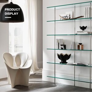 5pcs Tempered Rectangle Glass Floating Shelves for Wall-3/16 Thick -Pencil Polished Float Glass Shelf Panels (12 * 12)