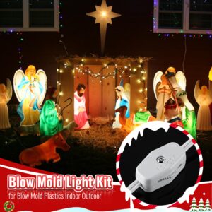 Meonum Blow Mold Light Kit Replacement for MB48, E26 E27 Medium Base Single Light Cord Kit w/Switch, for Blow Mold Plastics Indoor Outdoor Halloween Christmas Village House Decor(1 Pack,Red)