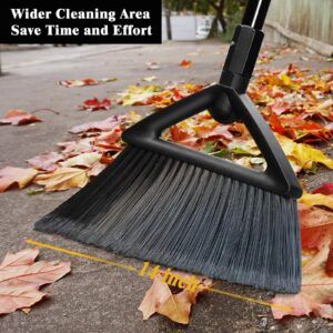 PUTNATRUE Heavy Duty Broom Outdoor and Indoor,Upgraded Commercial Broom Angle Brooms for Sweeping Indoor/Outdoor,Perfect House Kitchen Broom Garage Broom and Black Broom of Courtyard Restaurant