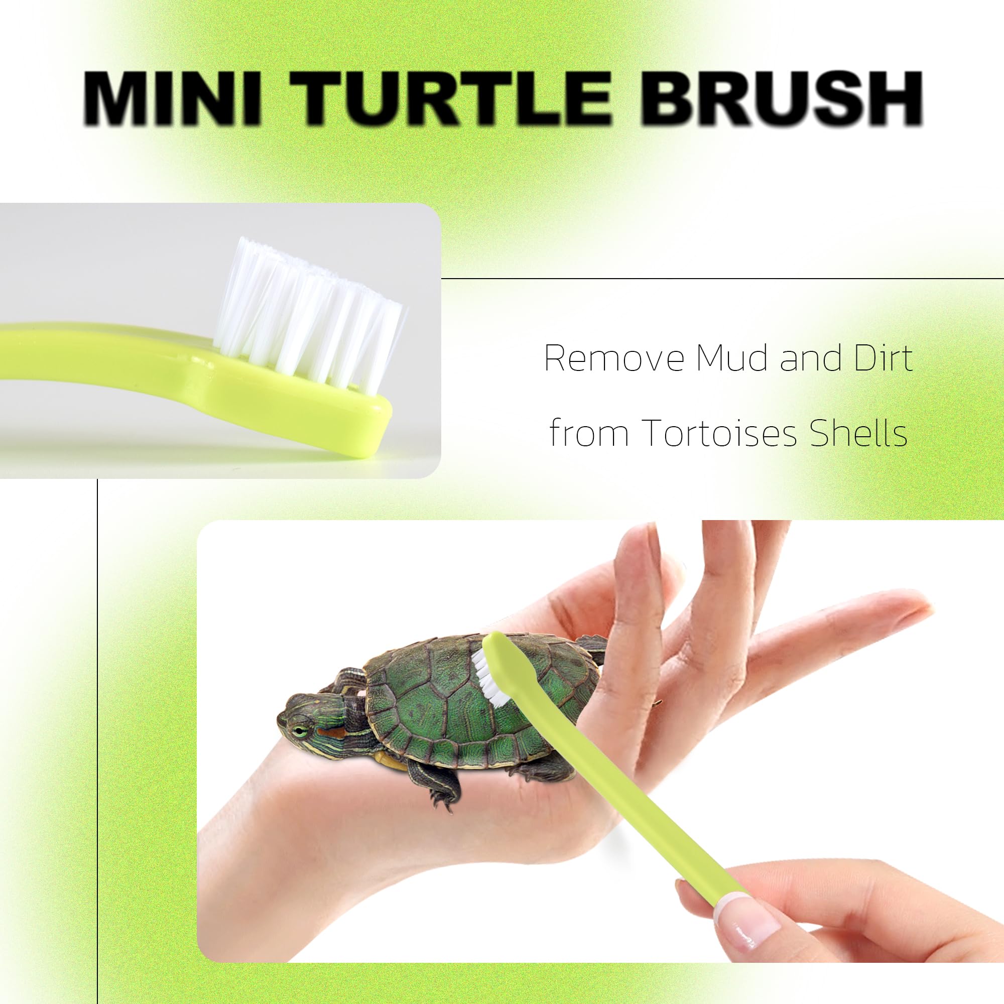 BUYBYLOV Turtle Brush with Suction Cup, Turtle Tank Accessories, Turtle Shell Cleaning Brush Set, Aquatic Tortoise Tank Supplies Toy Décor