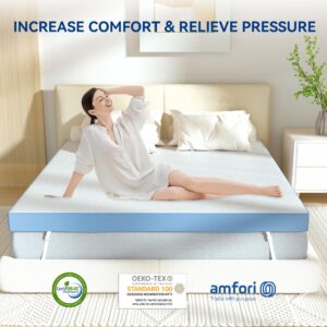 4 Inch Firm Mattress Topper Queen Size 60x80 Inch Extra Support, Gel-Infused High-Density Memory Foam Mattress Bed Topper for Pain Relief, CertiPUR-US Certified