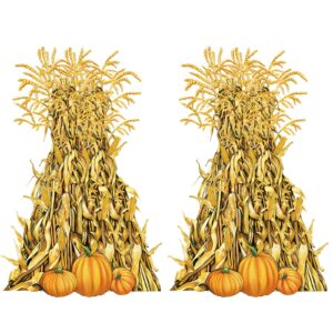 fanfanwin 2 pcs corn stalks decorations thanksgiving wall decor fall party decorations large vintage corn stalks decorative cutouts for autumn harvest party farmhouse home supplies indoor outdoor