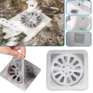 30PCS Disposable Hair Drain Stickers,Disposable Shower Drain Cover Hair Catcher Mesh Stickers, Floor Drain Sticker Sink Drain Strainer Screen Catcher for Bathroom Bathtub Kitchen