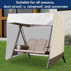 Outdoor Swing Cover 2 Triple Seater Garden Swing Cover Waterproof Patio Swing Canopy Cover UV Resistant All Weather Protection Garden Furniture Swing Chair Protector Cover