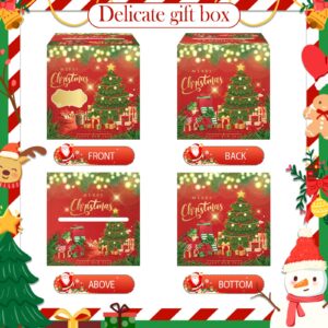 Christmas Money Box for Cash Gift Christmas Money Pull Box with Christmas Tree Card 40Pcs Transparent Bags Merry Christmas Write to Someone's Name A Fun Way to Give Cash to Family and Friends!