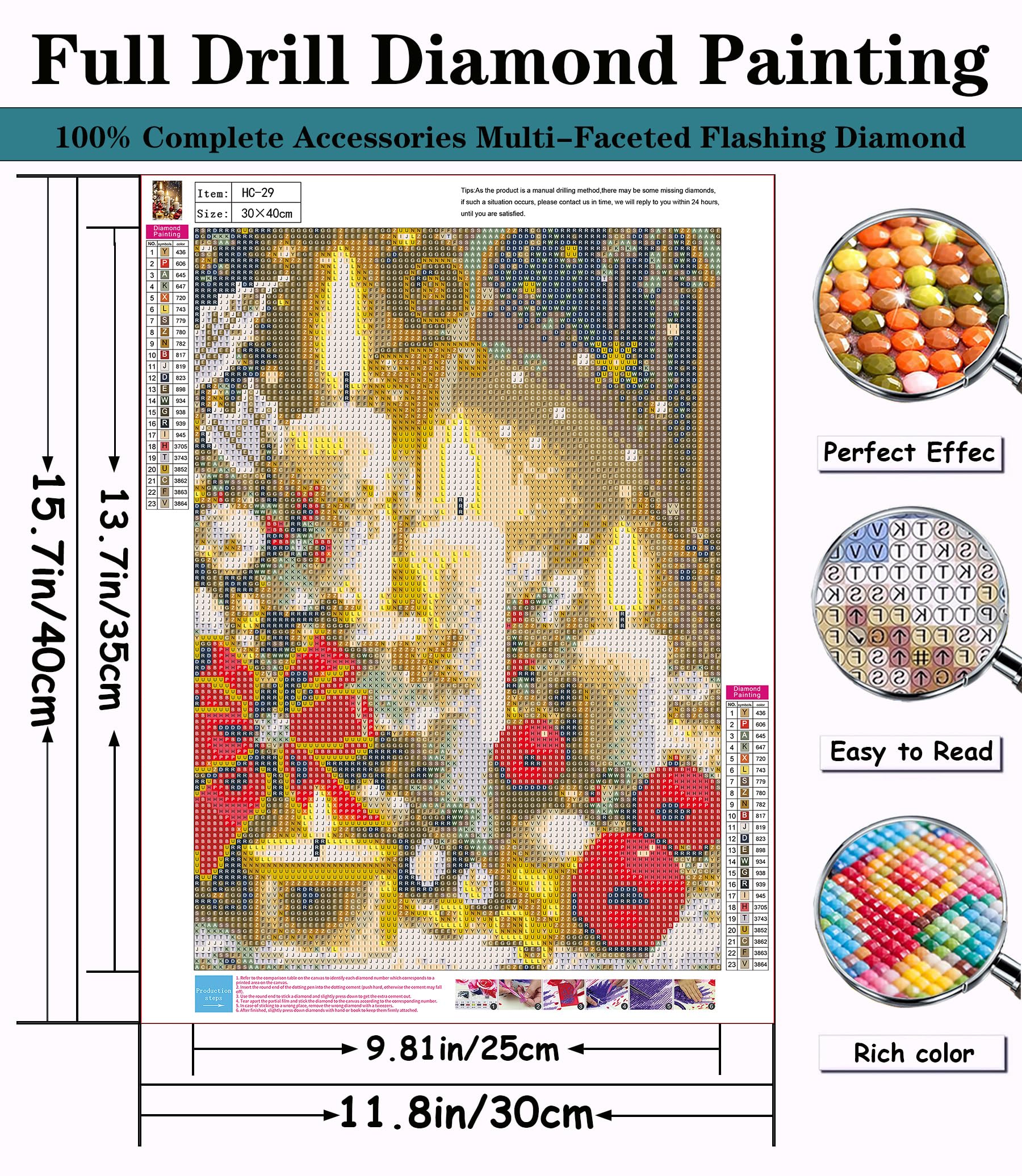 AREOPNMG Christmas 5D Diamond Painting Kits for Adults Beginners,DIY Winter Candles Diamond Art,Full Round Drill Diamond Dot Gem Art Kits,Sweet Home Wall Decor 12x16 Inch