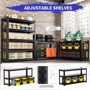 Garage Shelving,Thickened 72"*35.4"*15.7"Garage Storage Shelves Heavy Duty Shelving Units and Storage,Adjustable 5 Tier Metal Shelving Storage for Garage Rack Shelf Industrial Shelving for Basement