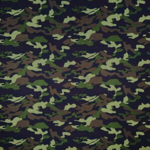 vizalo moisture wicking single jersey knitted fabric, polyester and spandex, 60" wide, cut by the yard for clothing, crafts, home decor, upholstery, shirts, pants, pet clothing (green camo, 2 yard)