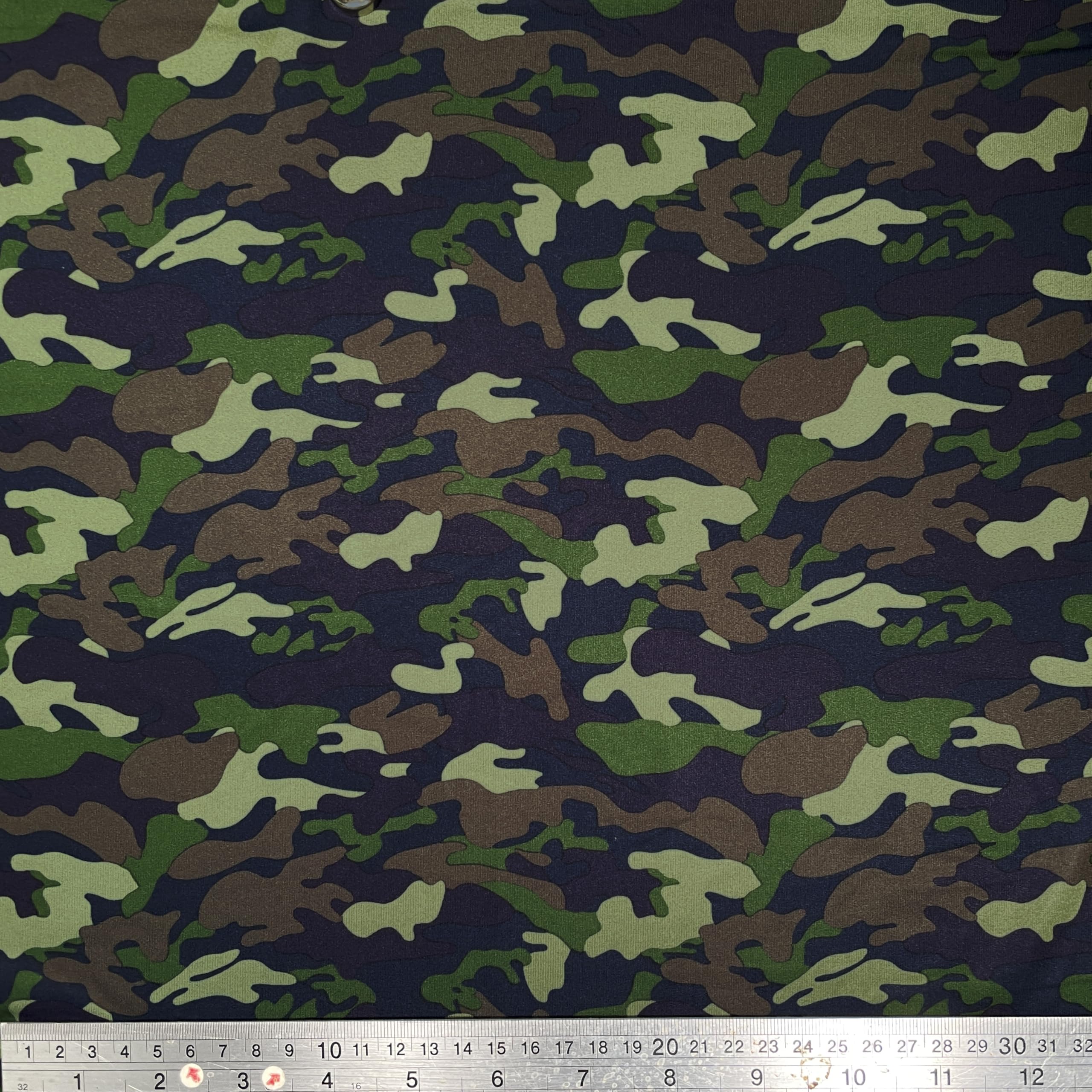 VIZALO Moisture Wicking Single Jersey Knitted Fabric, Polyester and Spandex, 60" Wide, Cut by The Yard for Clothing, Crafts, Home Decor, Upholstery, Shirts, Pants, Pet Clothing (Green Camo, 2 Yard)