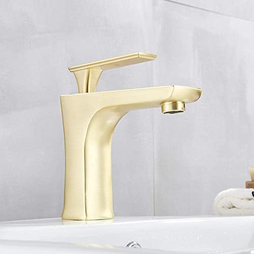 Brushed Gold Basin Faucets Waterfall Bathroom Faucet Single Handle Basin Mixer Tap Bath Faucet Brass Sink Water Faucet