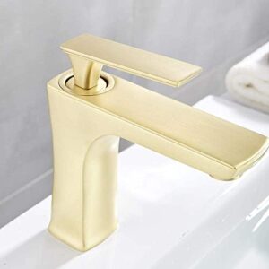 Brushed Gold Basin Faucets Waterfall Bathroom Faucet Single Handle Basin Mixer Tap Bath Faucet Brass Sink Water Faucet