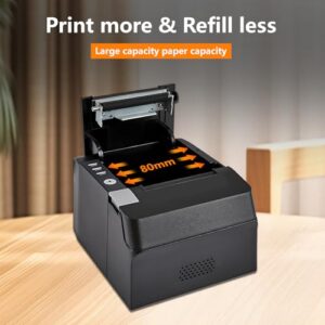 miemieyo POS Receipt Printer, 80mm Thermal Printer, ESC/POS, Restaurant Kitchen Printer Support Cash Drawer,USB Serial Ethernet Receipts Printer for Small Business