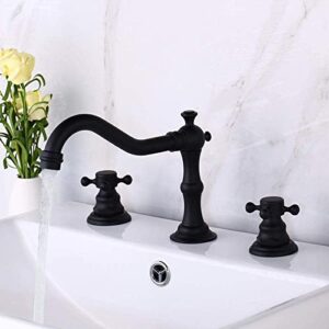 bathroom kitchen basin mixer tap sink faucet 2 handles 3pcs gold bathroom basin faucet bathtub tap-matte black