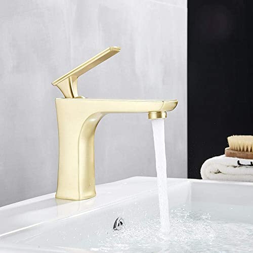 Brushed Gold Basin Faucets Waterfall Bathroom Faucet Single Handle Basin Mixer Tap Bath Faucet Brass Sink Water Faucet