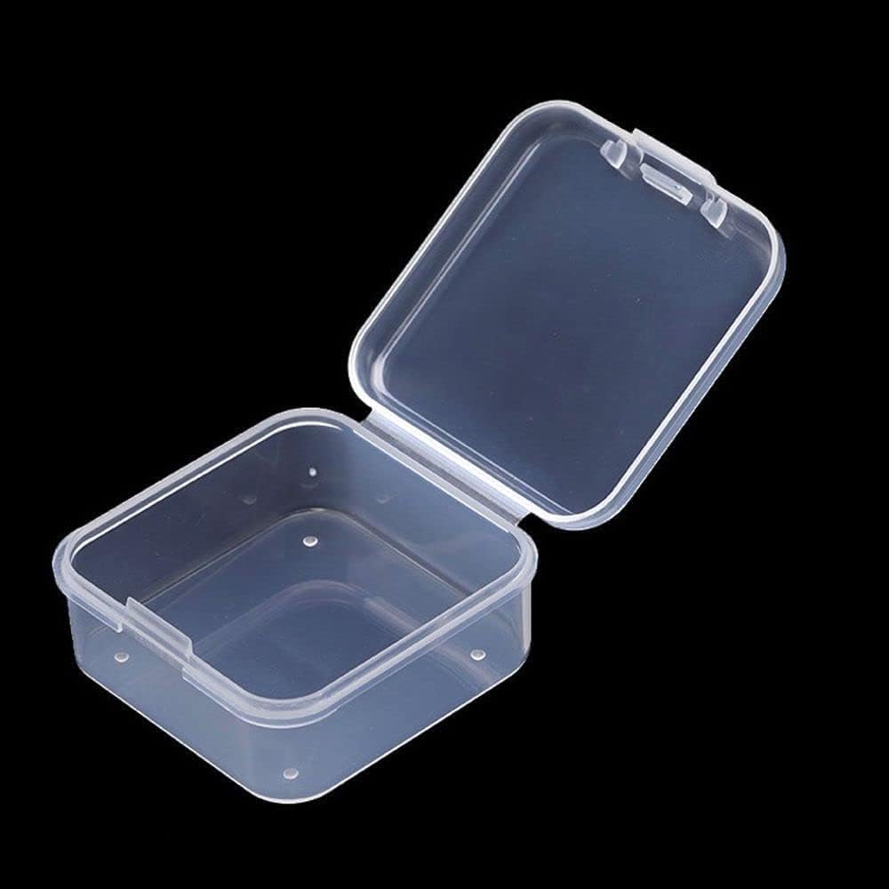 5pcs Clear Plastic Jewelry Storage Containers,Mini Square Box Empty Case with Lid Jewelry Boxes Jewelry Accessories,Hardware or Other Small Crafts Baskets,Lidded Storage Bins and Containers