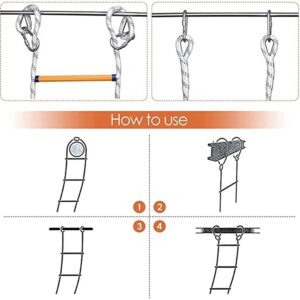 Emergency Fire Escape Ladder Flame Resistant Safety Extension Rope Ladder with 2 Hooks, 2-10 Story Homes Reusable Compact & Portable External Ladder