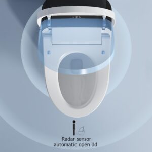 Smart Toilet With Bidet Built in Heated Seat, Auto Open/Close Lid, Modern Toilet Elongated, One Piece Tankless, LED Display, Night Light, Warm Water/Air Dry, Auto Flush, Foot Sensor, Remote Control