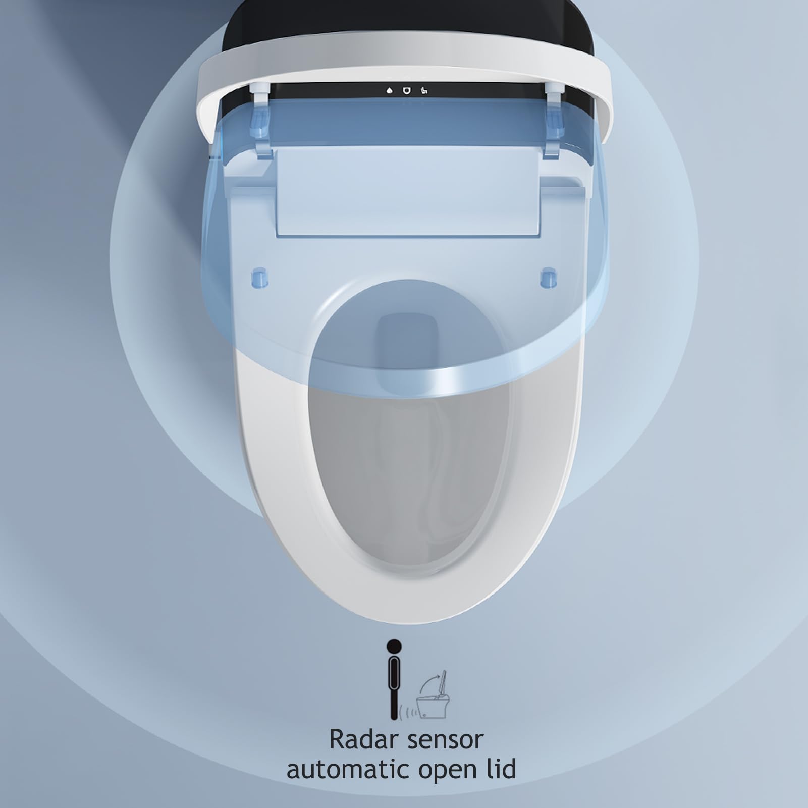 Smart Toilet With Bidet Built in Heated Seat, Auto Open/Close Lid, Modern Toilet Elongated, One Piece Tankless, LED Display, Night Light, Warm Water/Air Dry, Auto Flush, Foot Sensor, Remote Control