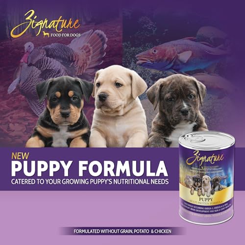 Zignature Puppy Formula Wet Dog Food 13oz can, Case of 12