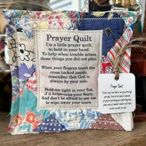 Colorful Handmade Prayer Quilt with Cross and Symbolic Poems - Perfect for You, Your Friends and Family.