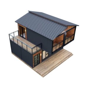 Double-Story Barn Homes, 20ft & 40ft Flat Pack Houses with Full Bathroom and Kitchen, Foldable Tiny Homes, Mobile Container Houses, Expo Groups Prefabricated Cabins for Living (20FT)