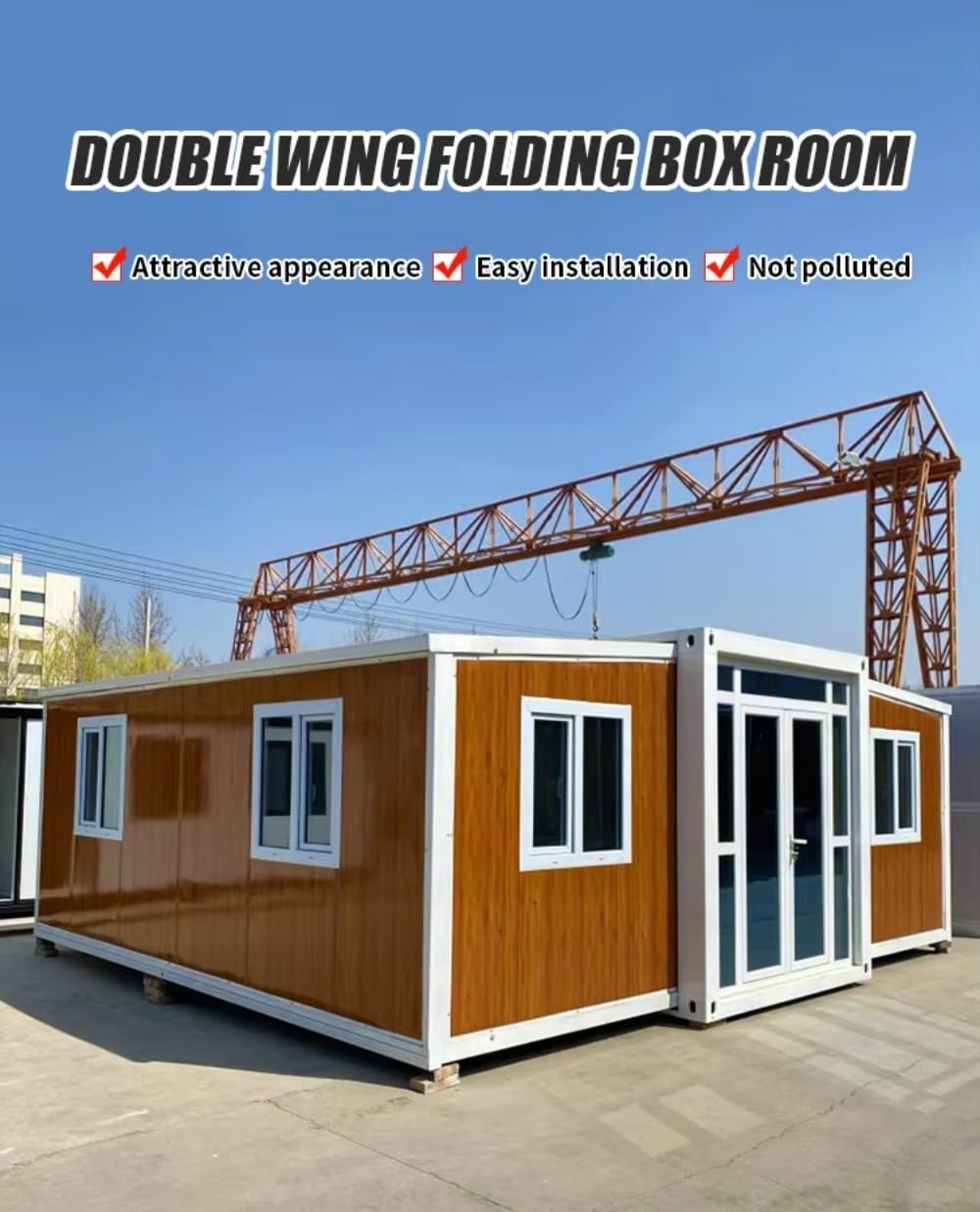 20/40FT Tiny House to Live in,Portable Prefab House with 3 Bedroom,1 Full Equiped Bathroom and Kitchen, 2 Story Prefabricated Container House for Adults