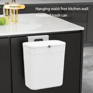 Kitchen Trash Can - Hanging Trash Can with Sliding Cover | Garbage Can | Wall Mounted Counter Waste Bin | Wall Mounted Trash Container | Garbage Can for Countertop and Under Sink