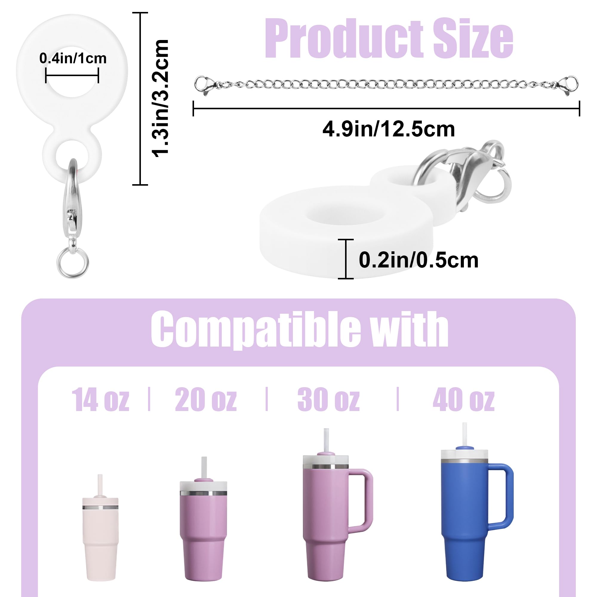 NBOOCUP Mini Cup Keychain for Stanley Cup, Straw Toppers Charm for Stanley 40 oz Tumbler, Straw Covers Charms with Adapter for Stanley Cup Accessories, Lip Balm Holder (Purple)