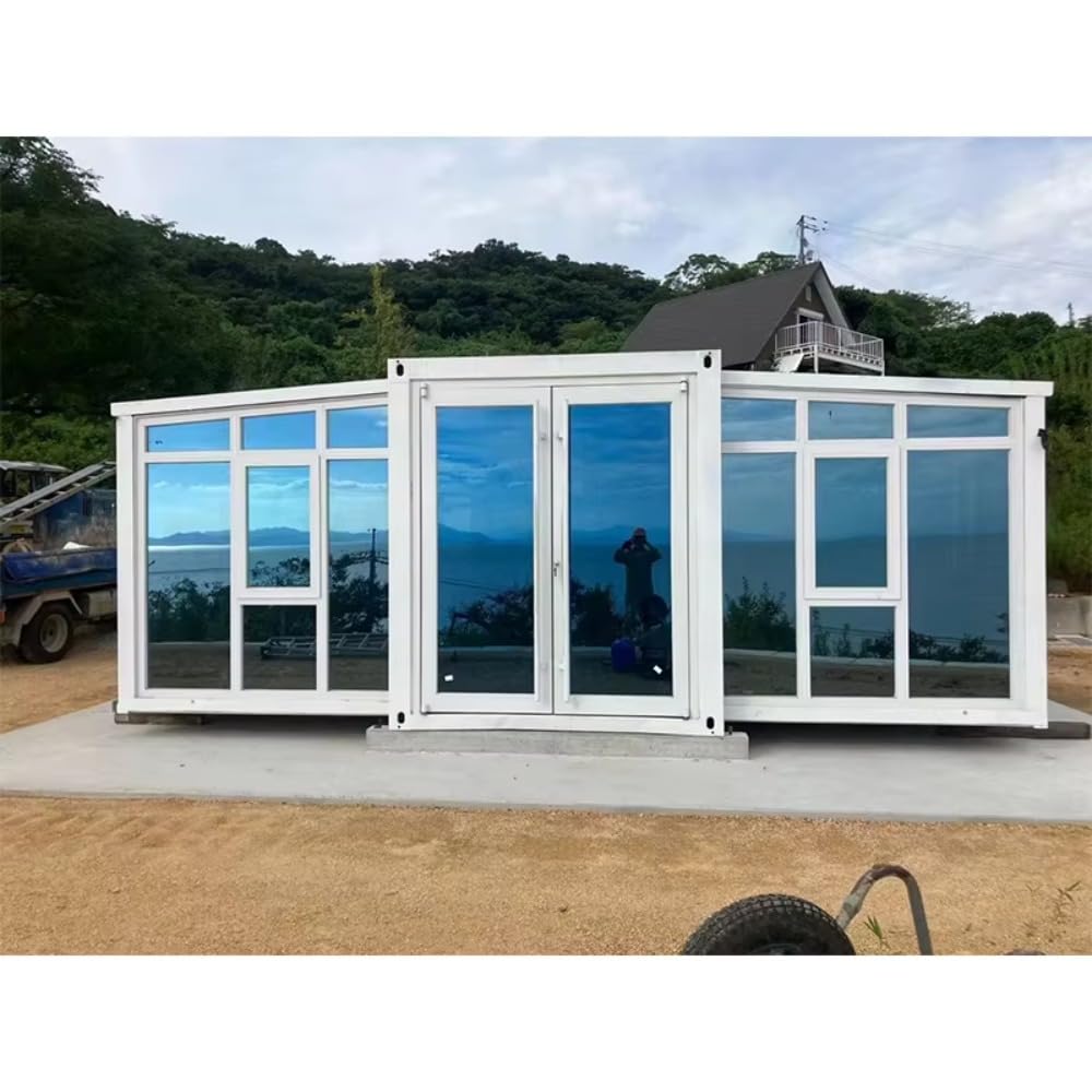 20/40FT Tiny House to Live in,Portable Prefab House with 3 Bedroom,1 Full Equiped Bathroom and Kitchen,Prefabricated Container House for Adults,Foldable Mobile Home with Steel Frame