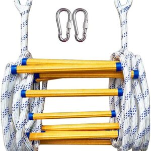 Emergency Fire Escape Ladder Flame Resistant Safety Extension Rope Ladder with 2 Hooks, 2-10 Story Homes Reusable Compact & Portable External Ladder