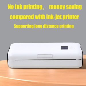 TIKATARER Portable Printers wirelesss for Travel, A4 Thermal Printer Thermal Printer Inkless Printer bluetooths Rechargeable Portable Inkless Thermal Printer for Home School Office