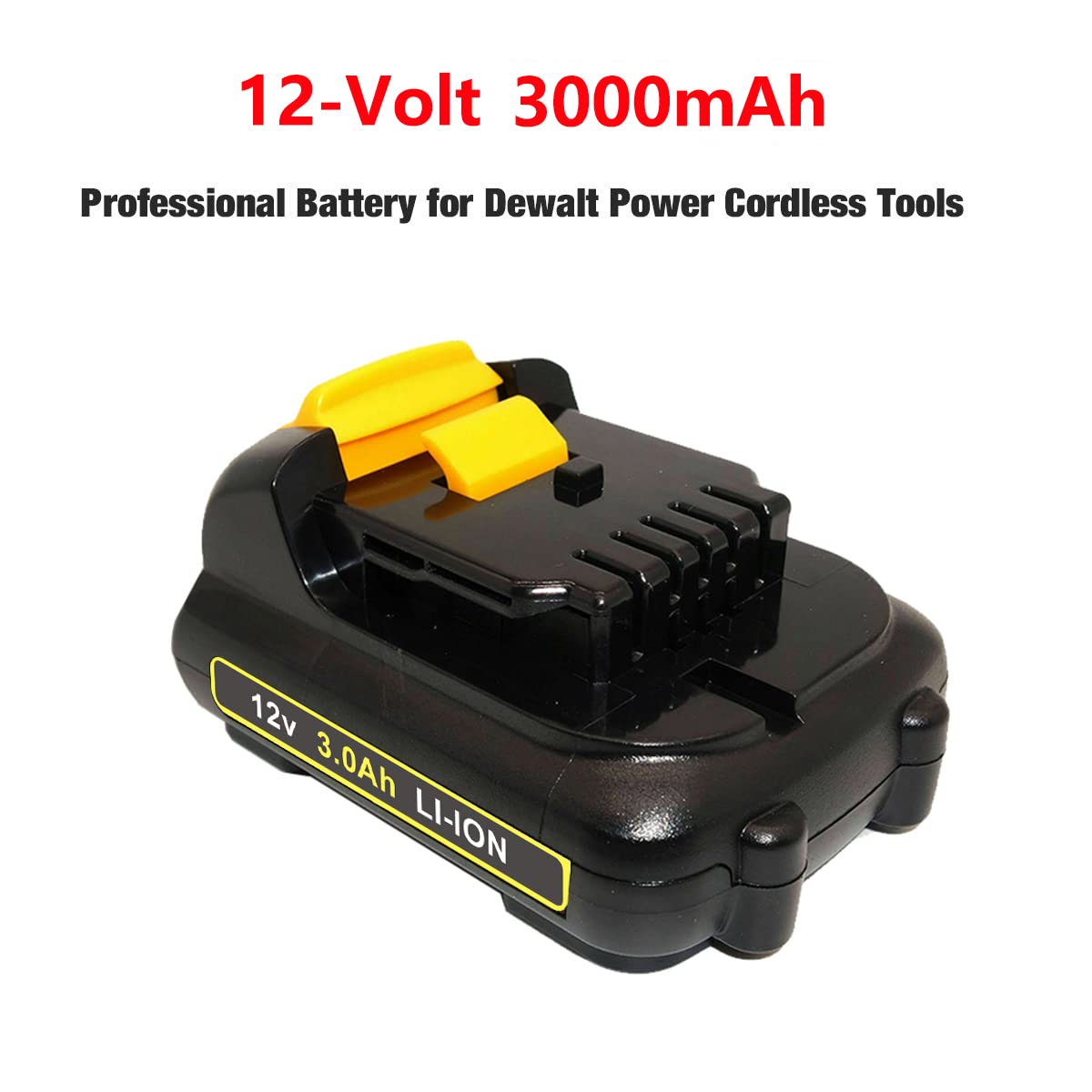 Xmenany 2Pack 3.0Ah DCB120 Battery Replacement for Dewalt 12V Battery Max Lithium-ion DCB120 DCB123 DCB127 Higher Capacity