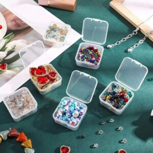 5pcs Clear Plastic Jewelry Storage Containers,Mini Square Box Empty Case with Lid Jewelry Boxes Jewelry Accessories,Hardware or Other Small Crafts Baskets,Lidded Storage Bins and Containers