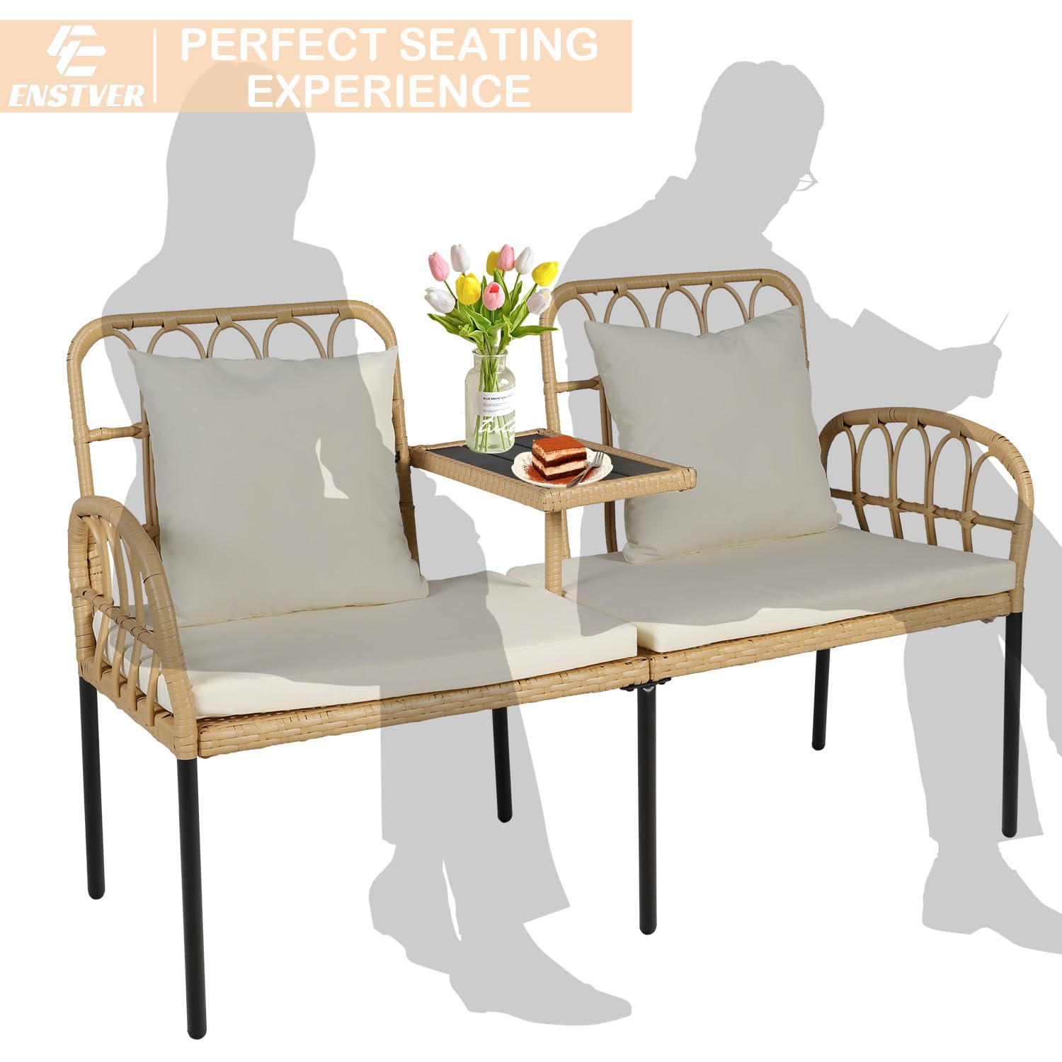 ENSTVER Outdoor Rattan Loveseat