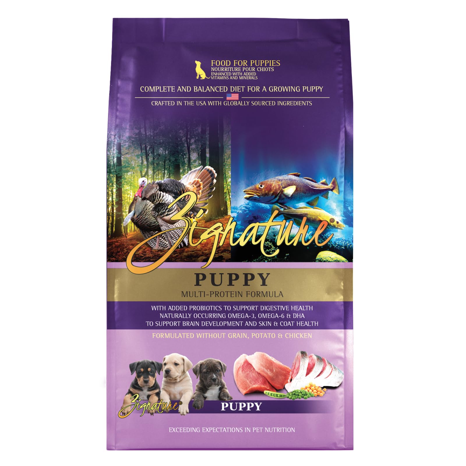 Zignature Puppy Formula Dry Dog Food, 4lb Bag