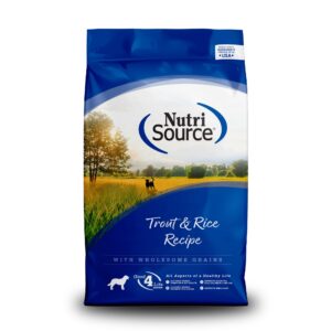 nutrisource dry dog food, trout and rice, 12lb