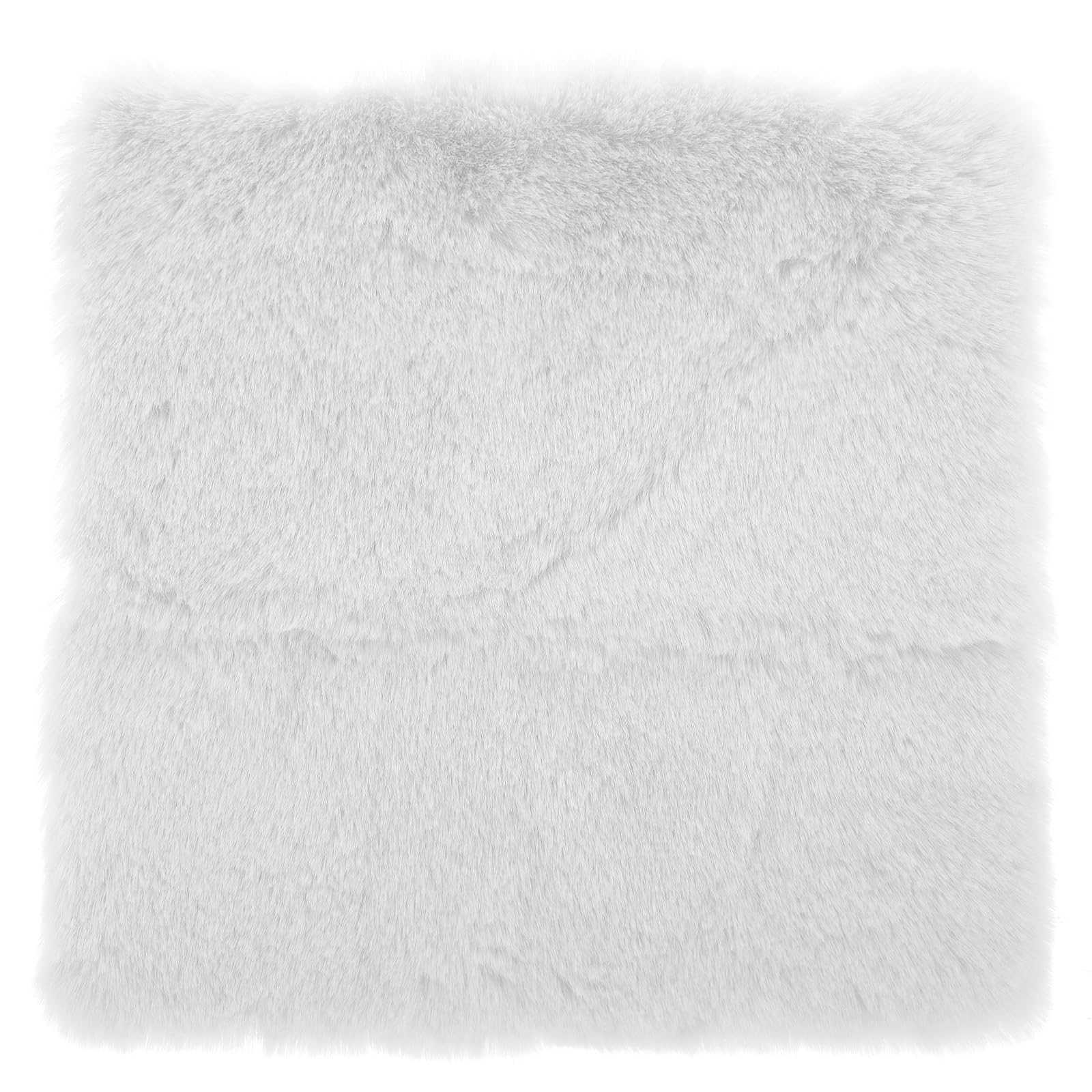 10 Inches Faux Fur Plush Cushion Fluffy Small Area Rug, Mini Square Faux Fur Rug, Small Rugs Fluffy Faux Fur, Pink Small Luxury Background for Jewelry, Nail Art, Photos, Product Display(White)