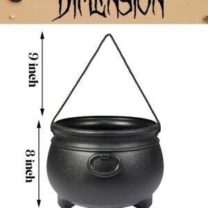 GIFTEXPRESS 12" Black Halloween Cauldron - Large Plastic Witch Kettle For Candy, Treats & Punch Bowl - St. Patrick's Day Pot of Gold Party Bucket Decor