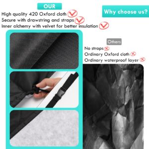 Plush Inner Window Air Conditioner Insulation Cover Compatible with Midea U Shaped 8000/10000/120000 BTU Air Conditioner,Outside Window AC Unit Cover Waterproof Protection Cover with Adjustable Straps